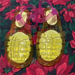 Women’s jelly sandals pink and yellow Size US 8
